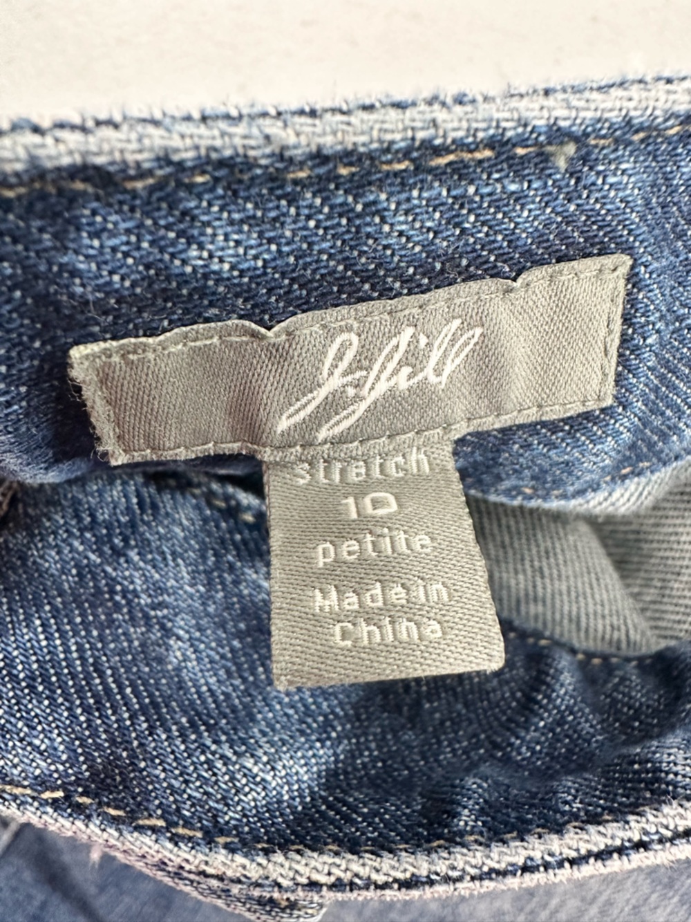 J Jill Denim Midi Skirt Front Slit Stretch Straight Casual Classic Modest 10 - Picture 3 of 14